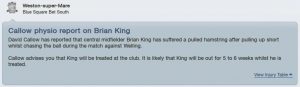 Brian King injured
